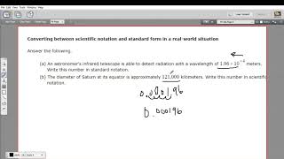 Converting between scientific notation and standard form in a real world situation