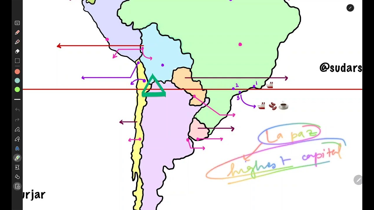 UPSC - South America Political Map (Part 2)