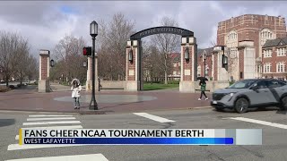 Purdue basketball fans celebrate Big Ten win enroute to March Madness