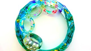 オーロラホログラムの指輪♪resin♪Aurora Hologram Ring