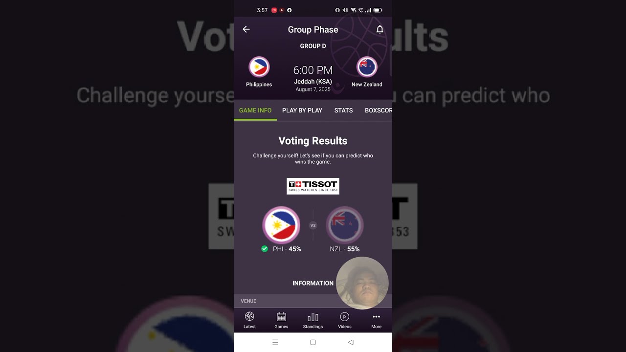 Gilas PILIPINAS Vs New Zealand Voting Result In Fiba Asia Cup Jeddah Saudi Arabia 