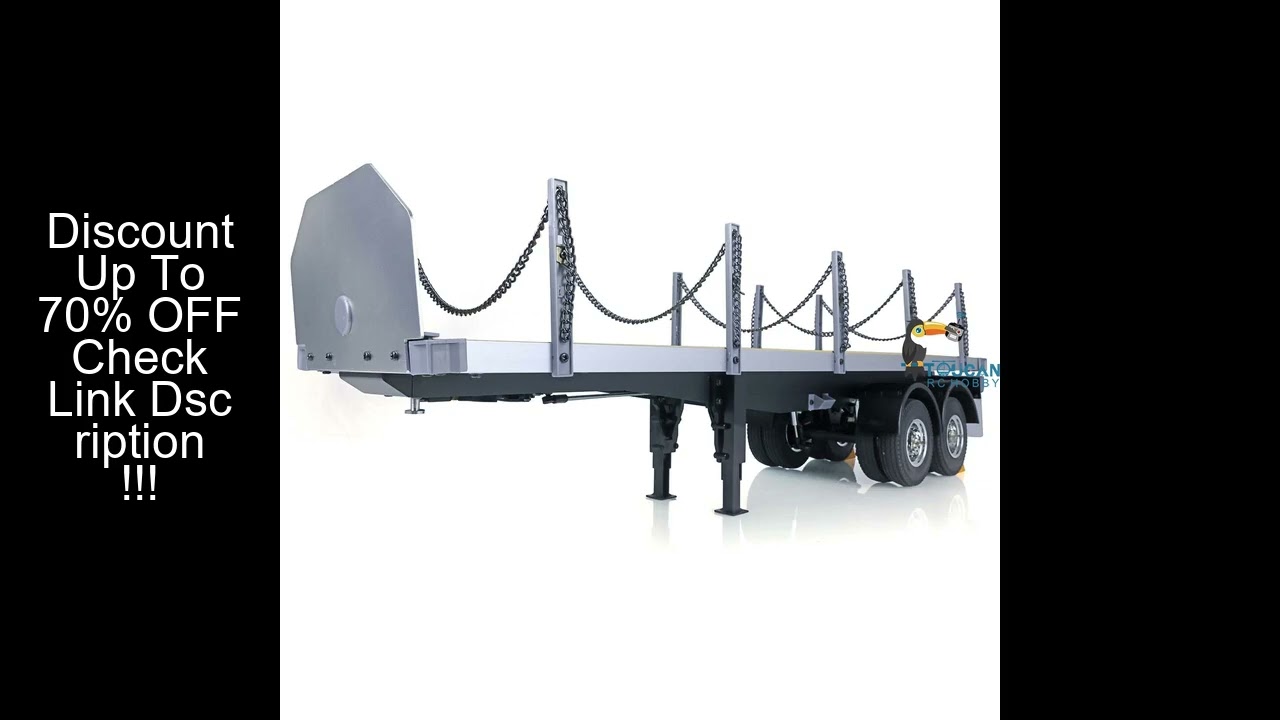 SALE 1/14 RC Tractor Flatbed Semi Trailer Truck KIT 2 Axles for TAMIYAYA Remote Control Vehicle Car