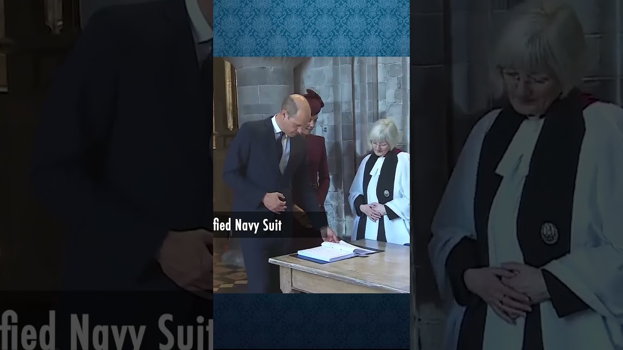 Prince William's navy suit at St Davids Cathedral