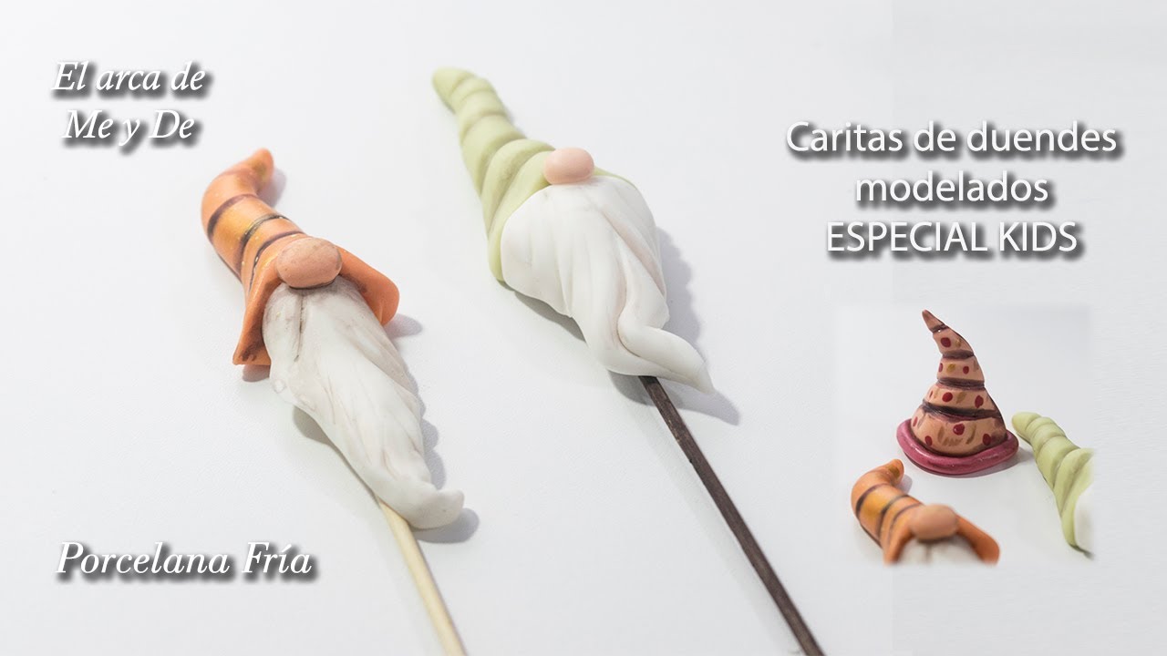 Duendes (modelado carita) candy bar Halloween DIY elarcademeyde Porcelana Fría