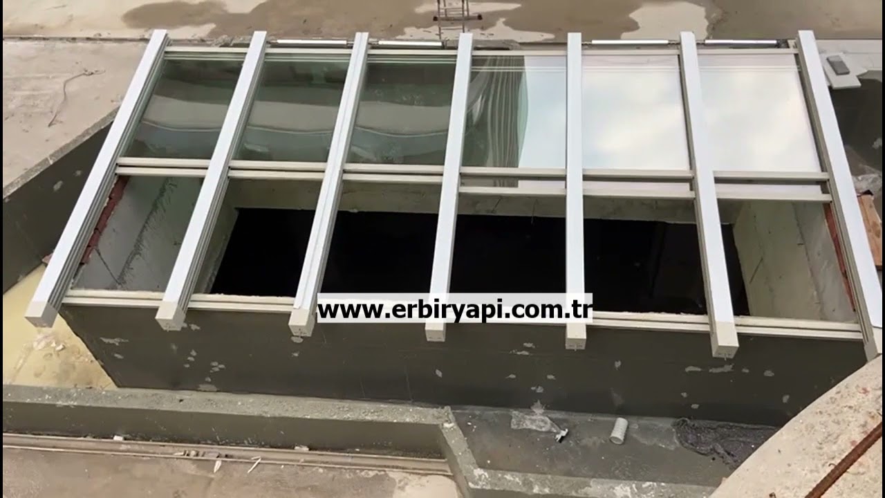 SLIDING GLASS ROOF, ERBİR YAPI, SLIDING GLASS SKYLIGHT, SLIDING GLASS  SKYLIGHT ROOF, SLIDING ROOF