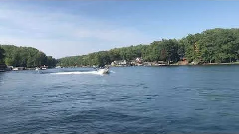 Wakeboats tearing up the lake