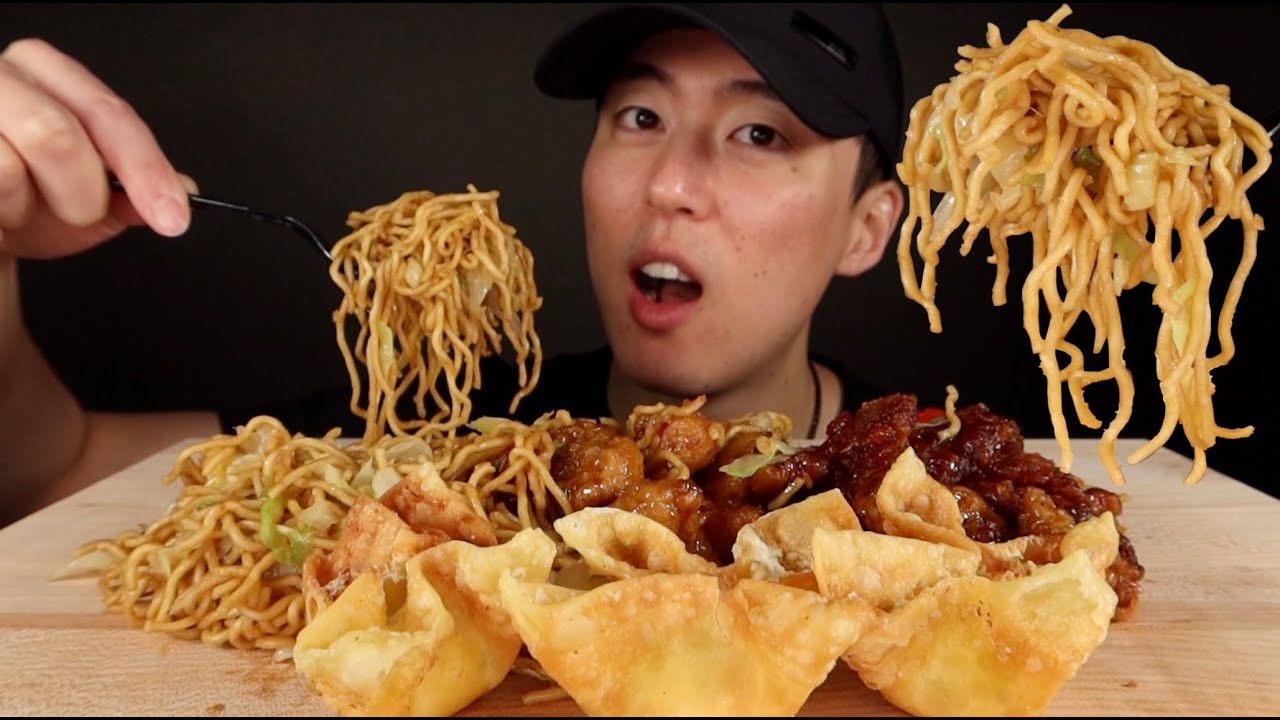 ASMR Panda Express Orange Chicken, Beijing Beef, and Chow Mein Mukbang (No Talking) | KevSMR ASMR