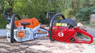 Stihl MS 400.1c versus Maruyama MCV 6200 (both stock)