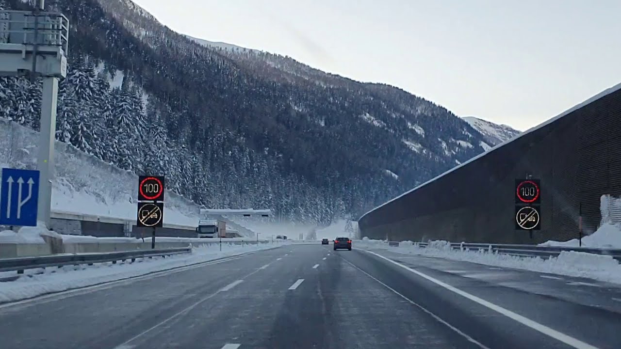 Austria highway - winter time