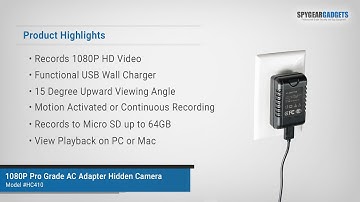 SpygearGadgets 1080P HD Pro Grade AC Adapter Hidden Camera Overview and Sample Footage