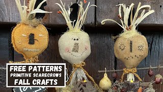 Primitive Fall Crafts with Scarecrow Free Patterns