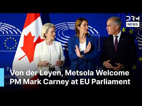 BREAKING: Mark Carney Welcomed by Von der Leyen and Metsola at European Parliament | AC1B