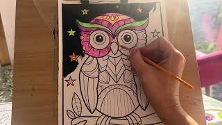 Satisfying painting 2 x speed | neon owl #calmingcontent #arttimelapse #owl
