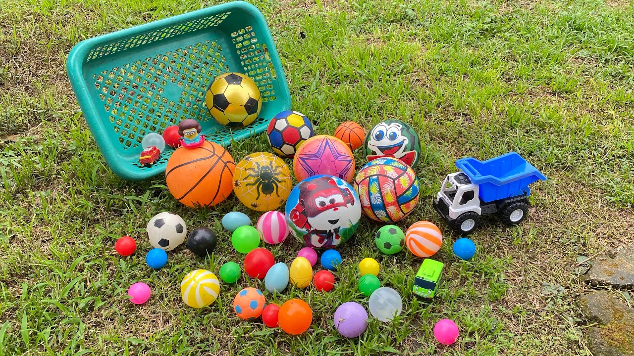 Mencari Bola Semangka, Bola Karakter, Bola Warna Warni, Telur Kejutan, Bebek, Tayo, Truk, Balon 72