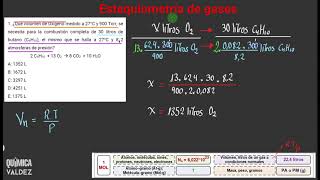 EJERCICIOS ESTEQUIOMETRÍA DE GASES