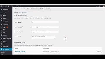 WP ERP Email Setting tab - General
