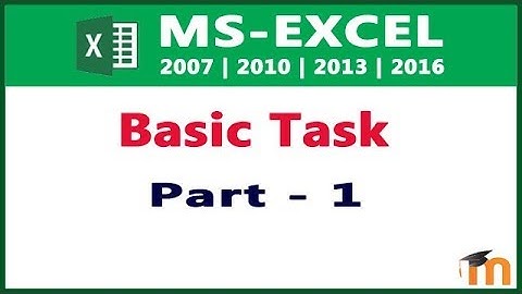 Excel 2013 Tutorial 1 In HINDI  - Basic Task (Part 1 )