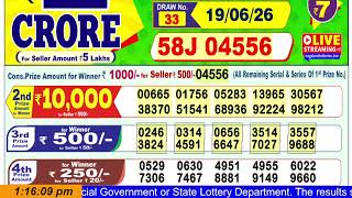 DEAR LOTTERY SAMBAD RESULT TODAY Live 1 PM 19/06/2026