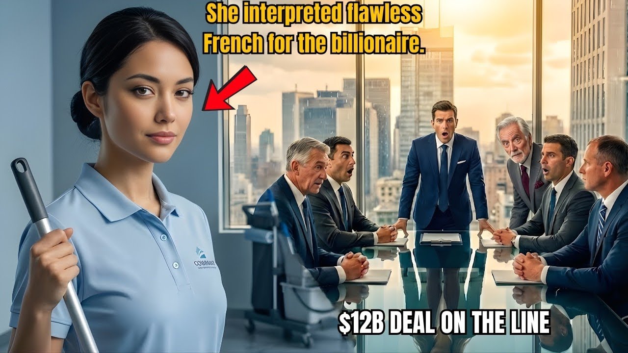 A billionaire's interpreter vanished. The cleaning lady stepped in and spoke flawless French…
