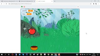 Создание игр на scratch - Лови яблоки catch apples screenshot 2