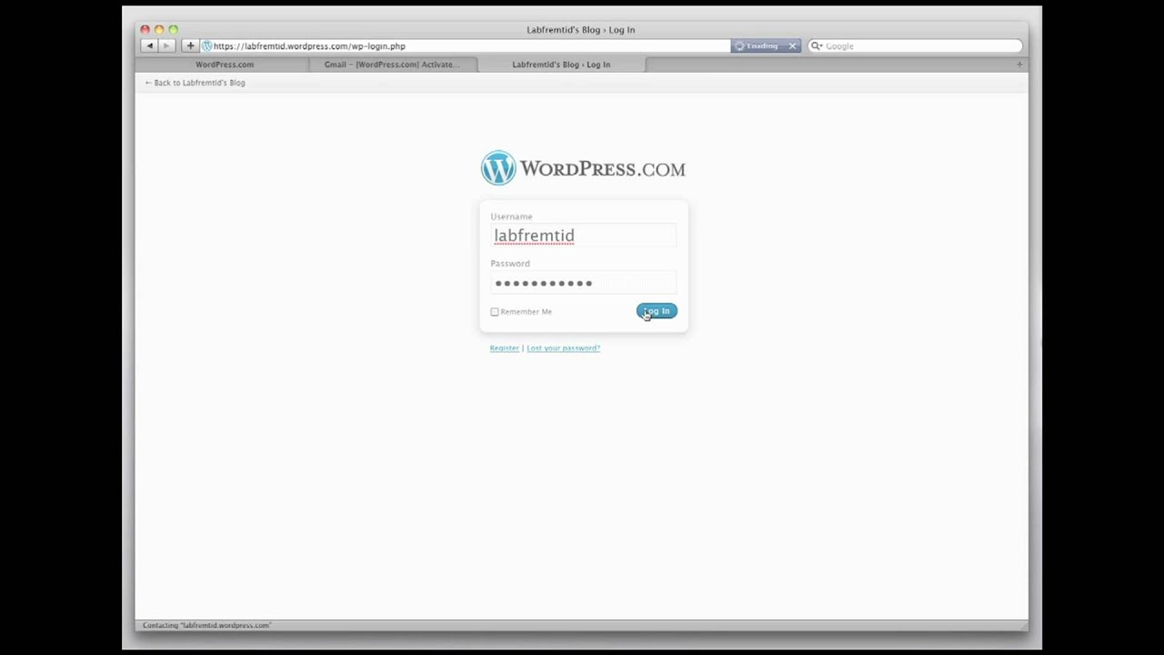 Opret en WordPress blog