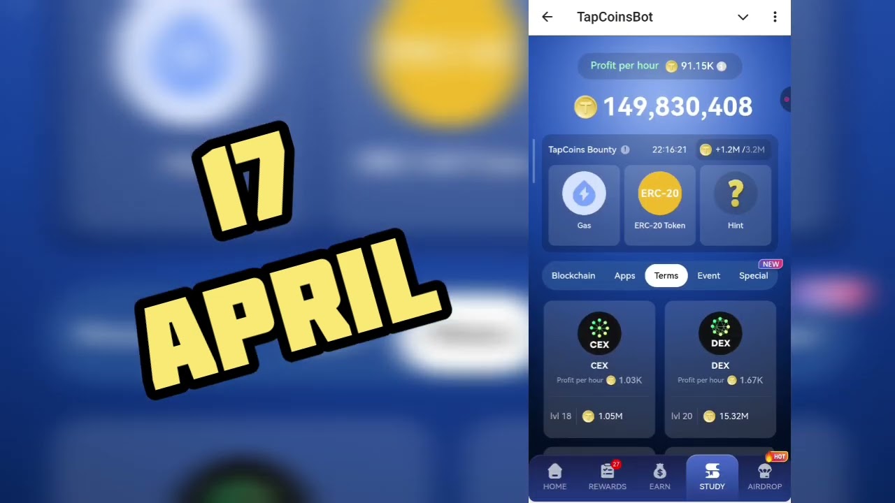 TapCoin Daily Bounty 17 April | Tapcoin Daily Bounty || Today Tapcoin Daily Combo || AGP