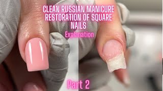 From Broken Nails to PERFECT SQUARE | RUSSIAN MANICURE STEP BY STEP PROCESS