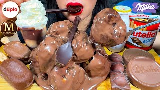 ASMR CHOCOLATE CAKE PROFITEROLE, MAGNUM ICE CREAM, MILKA WAFER, NUTELLA & GO, DESSERT MASSIVE Eating