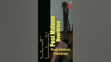 Thumbnail of Post Malone - Overdrive Guitar Chords cover #shorts