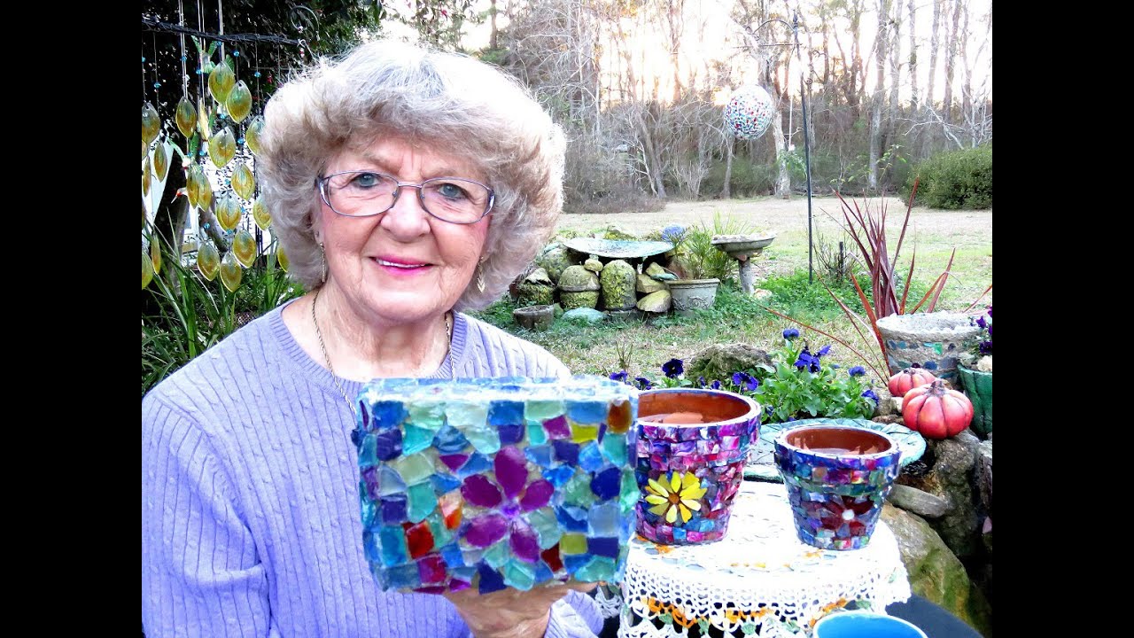 My Mother's Old Made In USA Flower Pot With Crystals. And Give Away my two flower pots YouTube