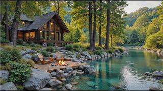 Peaceful Summer Porch Beside The Flowing Stream 🔥🌿 Soft Piano Music & Birds Sounds forRelax screenshot 1