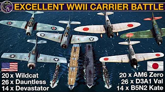 HUGELY IMPROVED 1940's US Carrier Group vs 1940's IJN Carrier Group | Sea Power