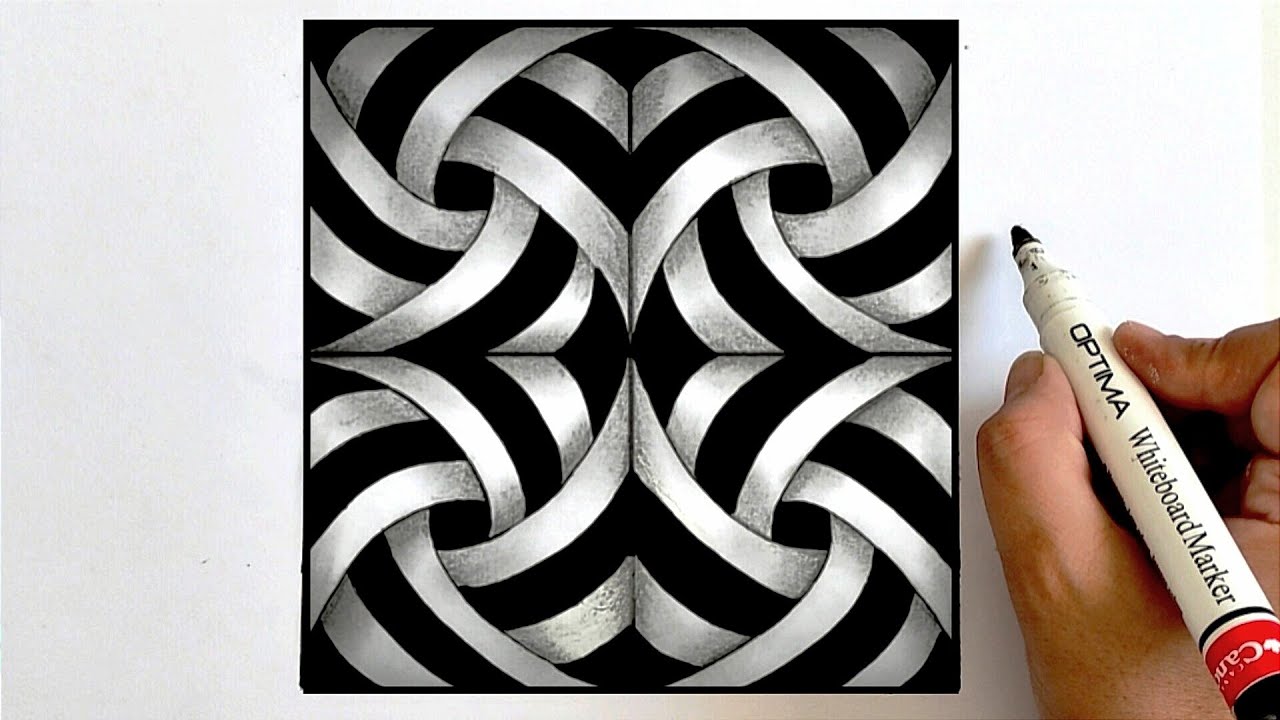 3D Optical Illusion Drawing | Op Art Ideas | Zentangle | Geometric