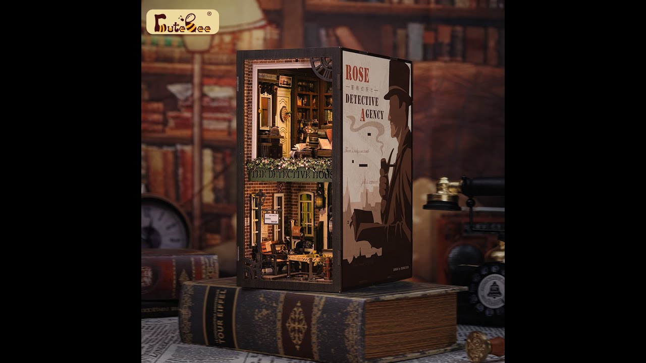 CUTEBEE DIY Book Nook Kit（Rose Detective Agency）
