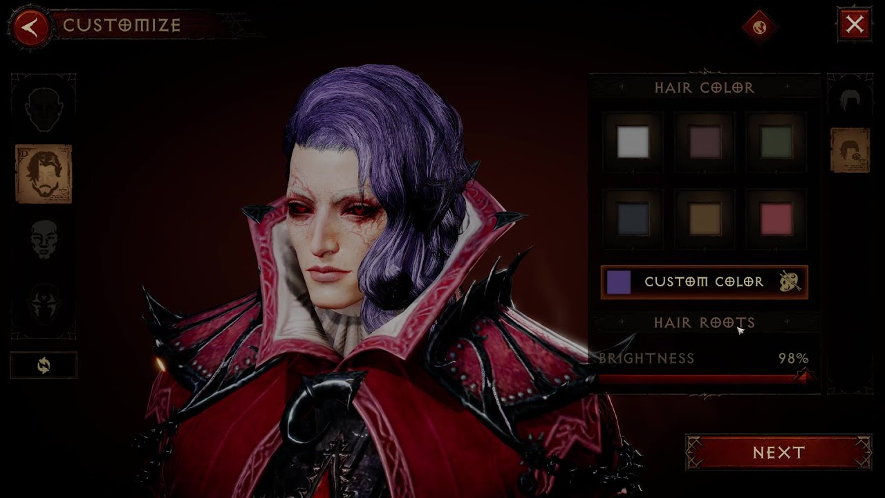 Diablo Immortal Female Blood Knight Character Creation All Customization Options Tempest Tomorrow