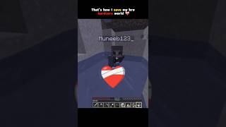 That's how I save my bro hardcore world ❤️🩹 | #minecraft #animatedstory