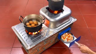 wood stove (2 in 1) with pizza baking tray #158