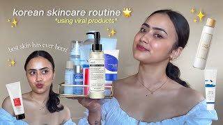 my *korean skincare* routine + honest review of *VIRAL* korean skincare products 🌟🫧☁️