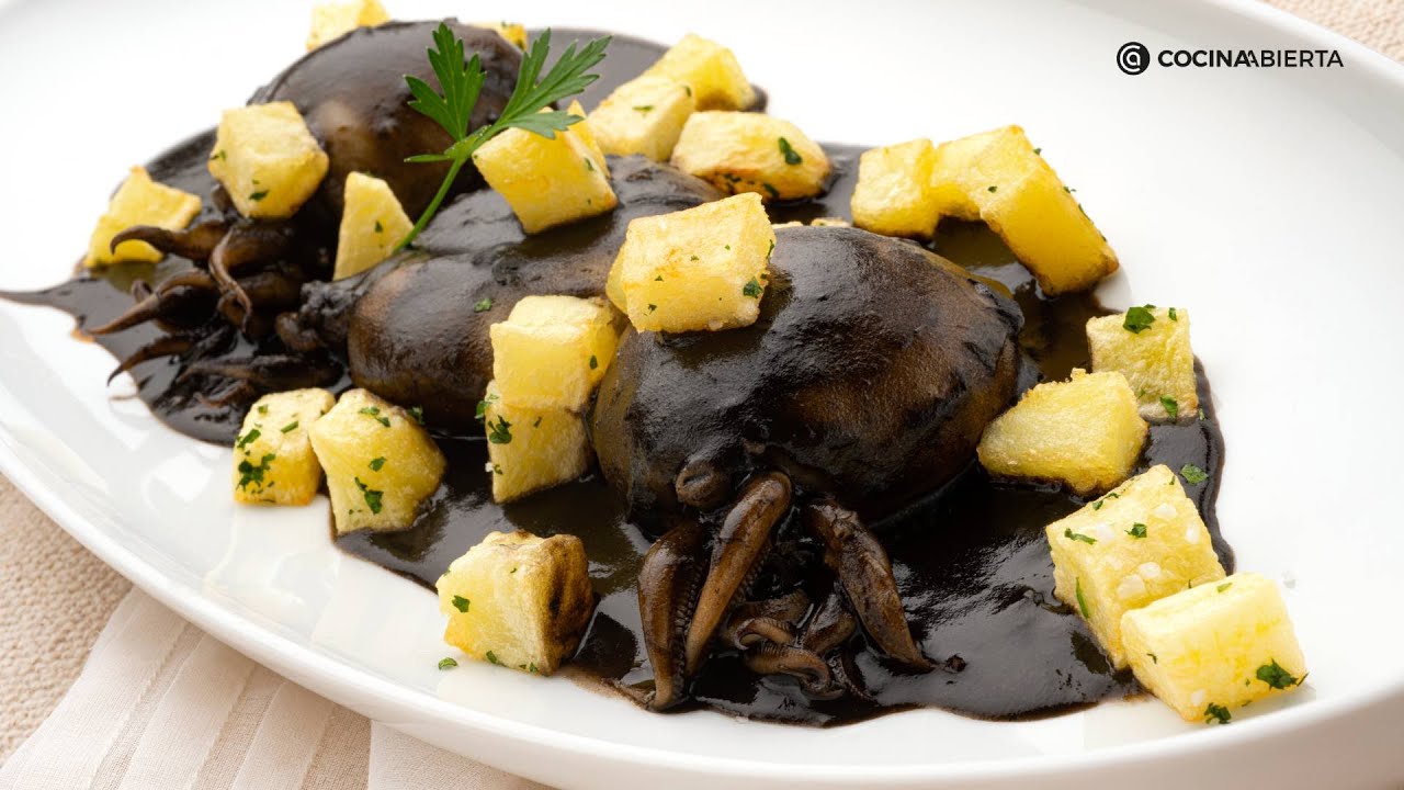 Sepia en su tinta con patatas fritas un clásico con Arguiñano