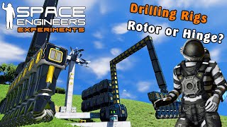 Space Engineers Experiments: Rotor or Hinge Drilling Rig? Which Is Better?