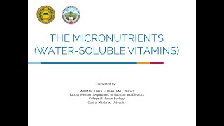 CHAPTER 6 - MICRONUTRIENTS (WATER-SOLUBLE VITAMINS)