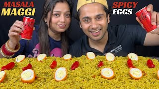 INDIAN MASALA MAGGI NOODLES EATING CHALLENGE | COUPLE EDITION | FOOD CHALLENGE