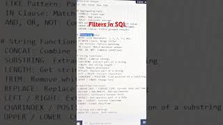 filters in SQL