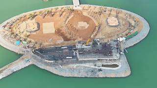 Great new update, see the development and changes to the building site in the middle of the lake