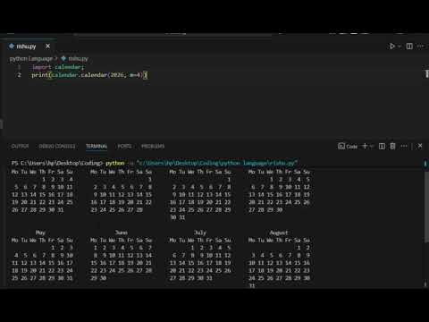 Two Line Python Trick 😱 | Print Full Year Calendar Instantly | #PythonShorts #CodingHack