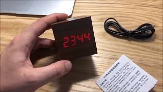 Квадратные часы, будильник с термометром - Кубик c GearBest