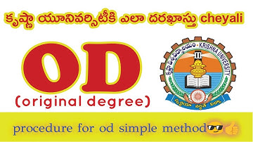 Krishna university original degree procedure /od /cmm / pc/ jntuk applying shamshuddin official