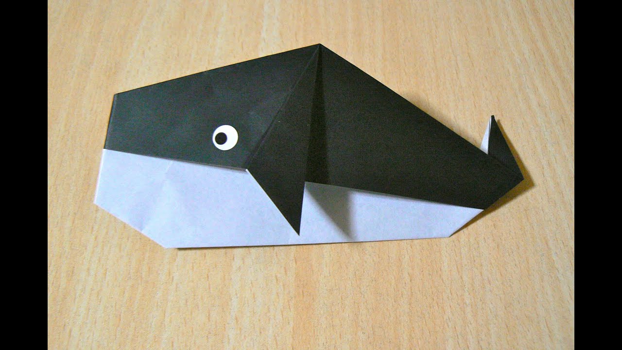 Comment faire baleine. Origami. L'art du pliage de papier. - YouTube