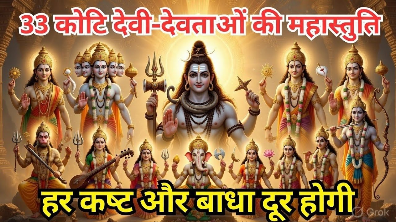 33 कोटि देवी-देवताओं की महास्तुति | एक बार सुनो, हर कष्ट और बाधा दूर होगी