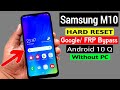 Samsung M10 Hard Reset & Google/FRP Bypass |ANDROID 10 Q _Without PC